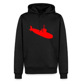 U-Boot Silhouette - Männer Premium Bio Hoodie - Schwarz - Vorne - Nico (187cm)