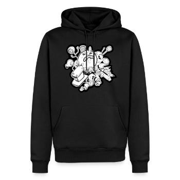 Celestial - Men’s Premium Organic Hoodie - black - Front - Nico (187cm)