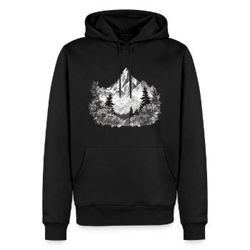 Montagnes Nature Plein air - Sweat à capuche Premium bio Homme - noir - Devant - Nico (187cm)