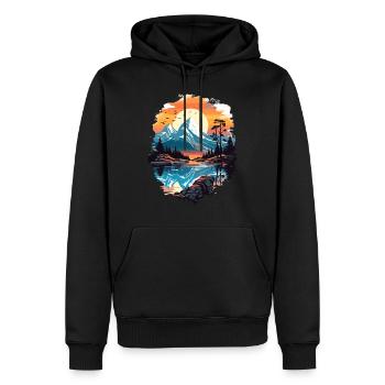 Natur Berg Panorama - Männer Premium Bio Hoodie - Schwarz - Vorne - Nico (187cm)