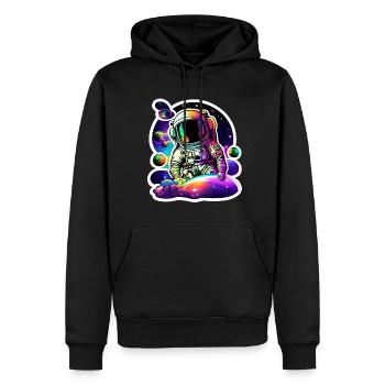 Psychedelic Astronaut I - Männer Premium Bio Hoodie - Schwarz - Vorne - Nico (187cm)