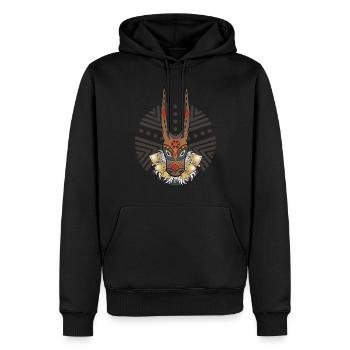 Sardaigne sur bouées - Sweat à capuche Premium bio Homme - noir - Devant - Nico (187cm)