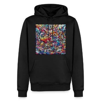 Graffiti Puls - Männer Premium Bio Hoodie - Schwarz - Vorne - Nico (187cm)