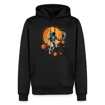 Astronaut spielt Basketball im Weltraum - Männer Premium Bio Hoodie - Schwarz - Vorne - Nico (187cm)
