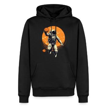 Astronaut, basketball in space, illustration - Men’s Premium Organic Hoodie - black - Front - Nico (187cm)