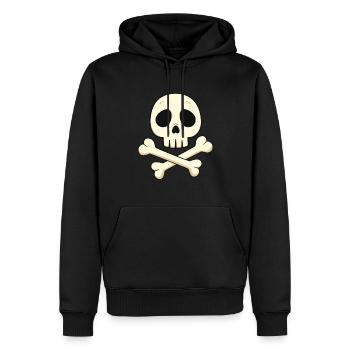 Cartoon skull and crossbones - Men’s Premium Organic Hoodie - black - Front - Nico (187cm)