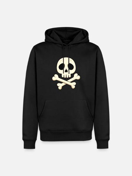 Cartoon skull and crossbones - Men’s Premium Organic Hoodie - black