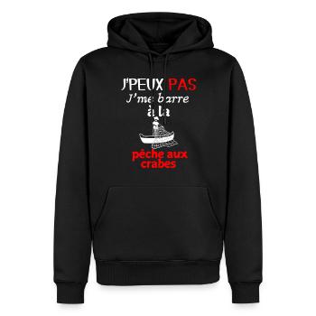 Marine Humour – Ich gehe Krabbenfischen - Männer Premium Bio Hoodie - Schwarz - Vorne - Nico (187cm)