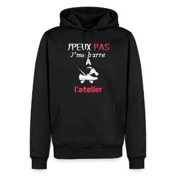 DIY Humor – Ich gehe in der Werkstatt - Männer Premium Bio Hoodie - Schwarz - Vorne - Nico (187cm)