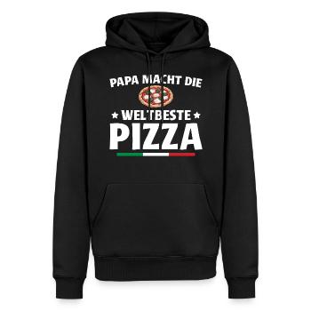 Pizzabäcker Papa macht die weltbeste Pizza - Männer Premium Bio Hoodie - Schwarz - Vorne - Nico (187cm)