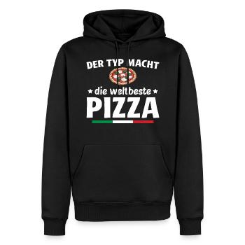 Pizzabäcker - Der Typ macht die weltbeste Pizza - Männer Premium Bio Hoodie - Schwarz - Vorne - Nico (187cm)