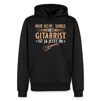 Gitarre Musiker ist ja jetzt da - Gitarrist - Männer Premium Bio Hoodie - Schwarz - Vorne - Nico (187cm)