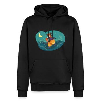 Witch Night Moon Cat - Men’s Premium Organic Hoodie - black - Front - Nico (187cm)