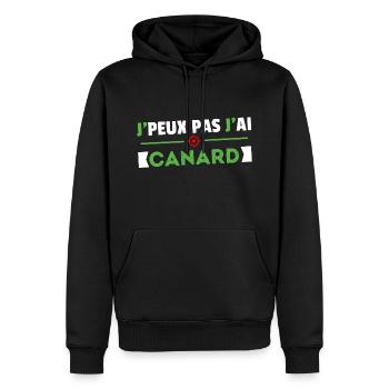 Je Peux Pas J'ai Canard Cadeau Chasse Chasseur - Sweat à capuche Premium bio Homme - noir - Devant - Nico (187cm)