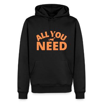 Dackel Dackelfreund Dackelliebe Hundemensch - Männer Premium Bio Hoodie - Schwarz - Vorne - Nico (187cm)