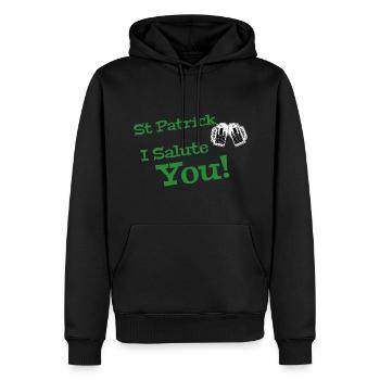 Design vert St Patrick - Sweat à capuche Premium bio Homme - noir - Devant - Nico (187cm)