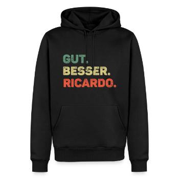 Ricardo Spruch Vorname Name Gut Besser Ricardo - Männer Premium Bio Hoodie - Schwarz - Vorne - Nico (187cm)