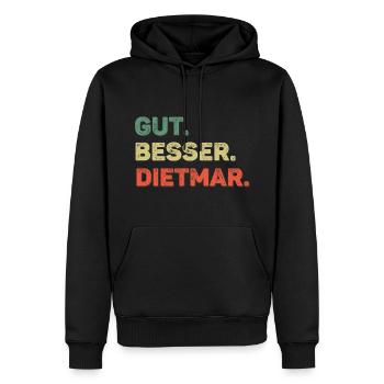 Dietmar Spruch Vorname Name Gut Besser Dietmar - Männer Premium Bio Hoodie - Schwarz - Vorne - Nico (187cm)