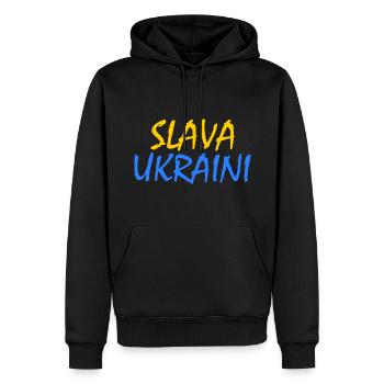Slava ukraini - Männer Premium Bio Hoodie - Schwarz - Vorne - Nico (187cm)