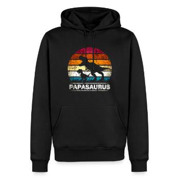 Papa Père Papasaurus rétro Vintage Fête des Pères - Sweat à capuche Premium bio Homme - noir - Devant - Nico (187cm)