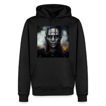 Undead Metal Head sehr detailliert by Death Beetle - Männer Premium Bio Hoodie - Schwarz - Vorne - Nico (187cm)