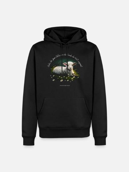 Christliche Kleidung - Jesus, Lamm Gottes Religion - Herre Premium økologisk hoodie - sort
