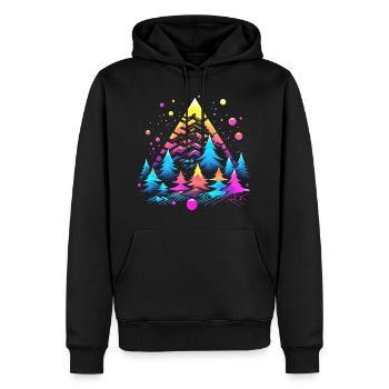 Noël dans les années 80 - Sweat à capuche Premium bio Homme - noir - Devant - Nico (187cm)