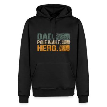 Stabhochsprung Stabhochspringer Männer Dad Spruch - Männer Premium Bio Hoodie - Schwarz - Vorne - Nico (187cm)