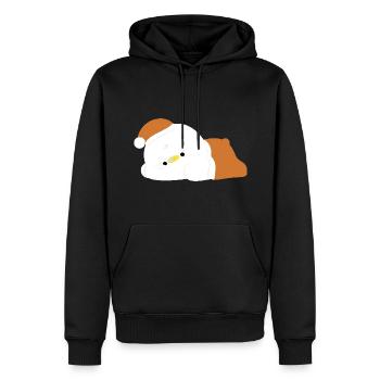 Tired Duck - Men’s Premium Organic Hoodie - black - Front - Nico (187cm)