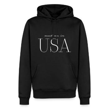 Ich liebe USA - Männer Premium Bio Hoodie - Schwarz - Vorne - Nico (187cm)