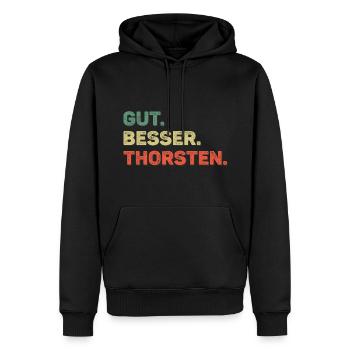 Thorsten Spruch Vorname Name Gut Besser Thorsten - Männer Premium Bio Hoodie - Schwarz - Vorne - Nico (187cm)