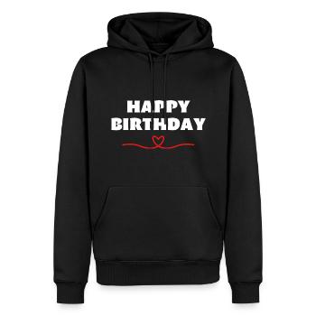 Happy Birthday Birthday Greeting Birthday Gift - Men’s Premium Organic Hoodie - black - Front - Nico (187cm)