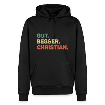 Christian Spruch Vorname Name Gut Besser Christian - Männer Premium Bio Hoodie - Schwarz - Vorne - Nico (187cm)