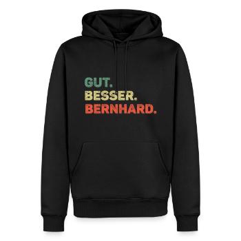 Bernhard Spruch Vorname Name Gut Besser Bernhard - Männer Premium Bio Hoodie - Schwarz - Vorne - Nico (187cm)
