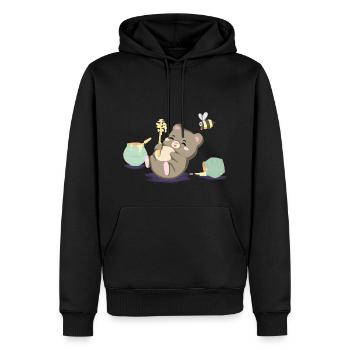 New Kollection Happy Bears and Bees: Hungry Bear - Männer Premium Bio Hoodie - Schwarz - Vorne - Nico (187cm)