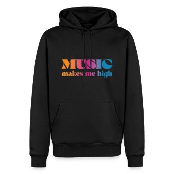 La musique me fait planer - Sweat à capuche Premium bio Homme - noir - Devant - Nico (187cm)