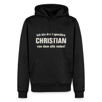 Der legendäre Christian - Männer Premium Bio Hoodie - Schwarz - Vorne - Nico (187cm)
