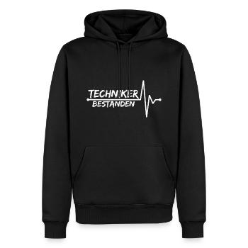 Techniker Abschluss Prüfung bestanden Meister - Männer Premium Bio Hoodie - Schwarz - Vorne - Nico (187cm)
