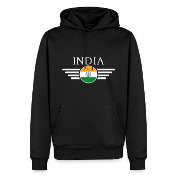Indien Farbenpracht T-Shirt - Männer Premium Bio Hoodie - Schwarz - Vorne - Nico (187cm)
