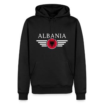Albanien: Kultur, Natur, Authentizität - Männer Premium Bio Hoodie - Schwarz - Vorne - Nico (187cm)