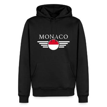Monaco T-Shirt: Glamour, Shine - Men’s Premium Organic Hoodie - black - Front - Nico (187cm)