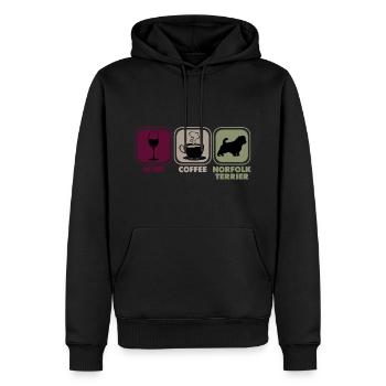 Norfolk Terrier Maman Maman dit drôle drôle - Sweat à capuche Premium bio Homme - noir - Devant - Nico (187cm)