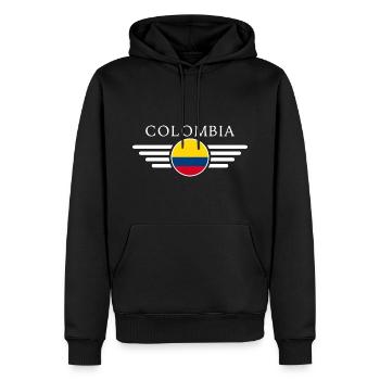T-shirt design de style colombien - Sweat à capuche Premium bio Homme - noir - Devant - Nico (187cm)
