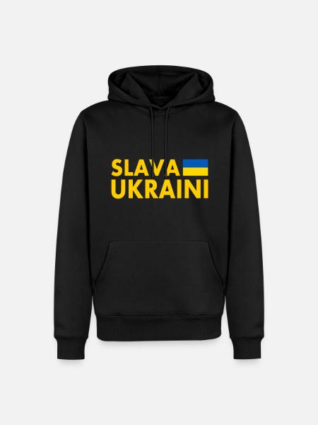 Slava ukraini - Sweat à capuche Premium bio Homme - noir