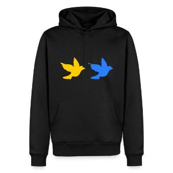 Ukraine - Männer Premium Bio Hoodie - Schwarz - Vorne - Nico (187cm)