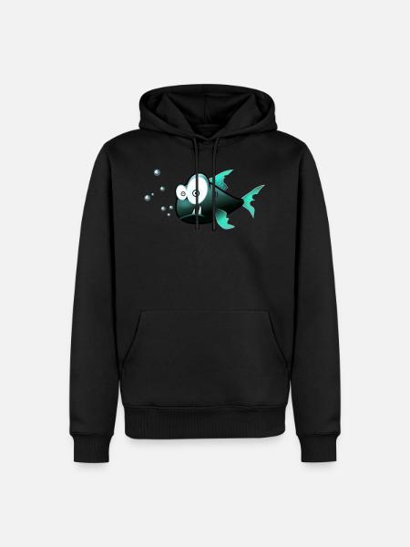 fisch - Männer Premium Bio Hoodie - Schwarz