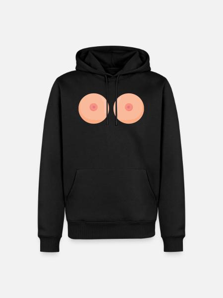 Breasts Tits Funny Trash - Men’s Premium Organic Hoodie - black