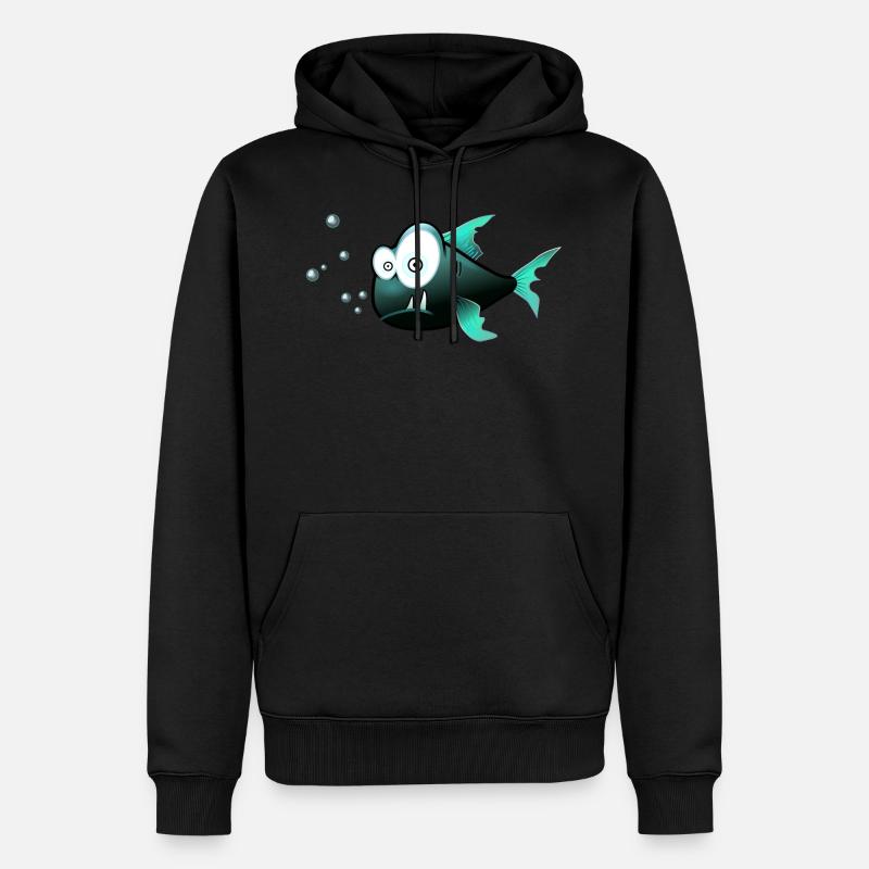 poissons perplexe - Sweat à capuche Premium bio Homme - noir