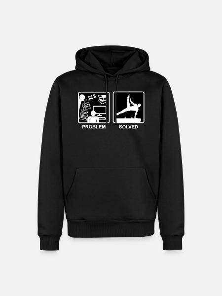 Gymnast, Gymnastics solves problems - Men - Men’s Premium Organic Hoodie - black