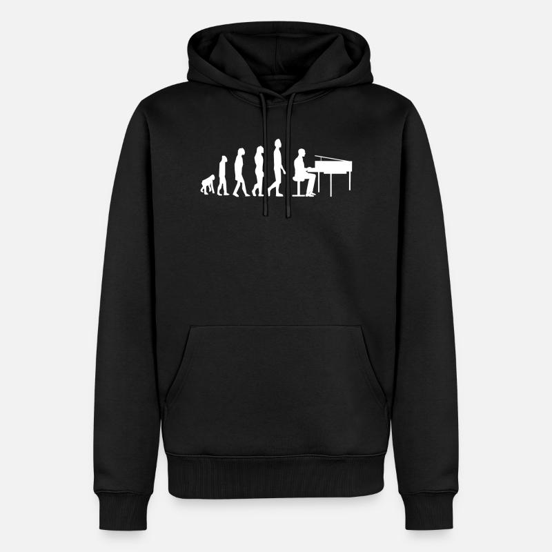 Piano Klavier Pianist Evolution - Männer Premium Bio Hoodie - Schwarz